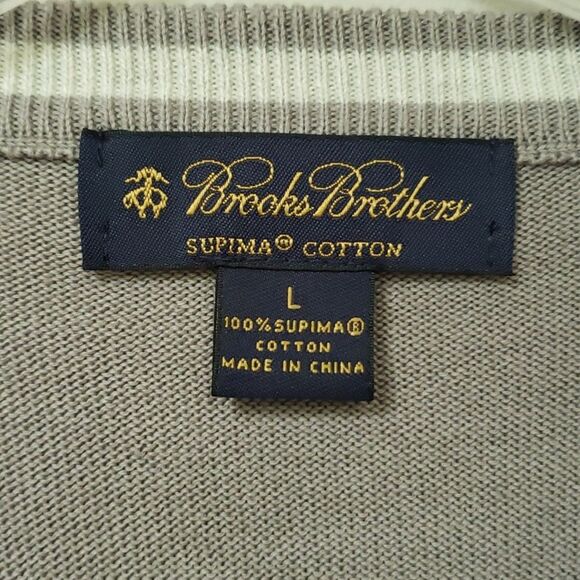 Brooks Brothers Sweater Vest Mens Large Dove Grey V Neck All Cotton - Picture 2 of 4